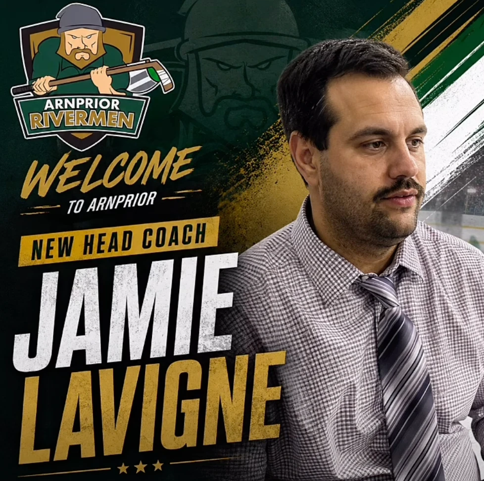 Arnprior Rivermen graphic welcoming Jamie Lavigne as head coach