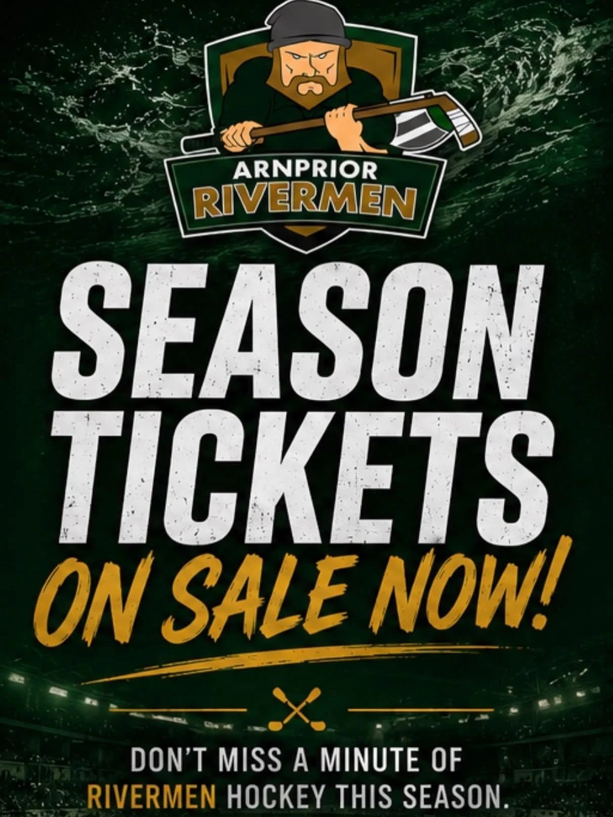 Arnprior Rivermen poster: season tickets on sale now